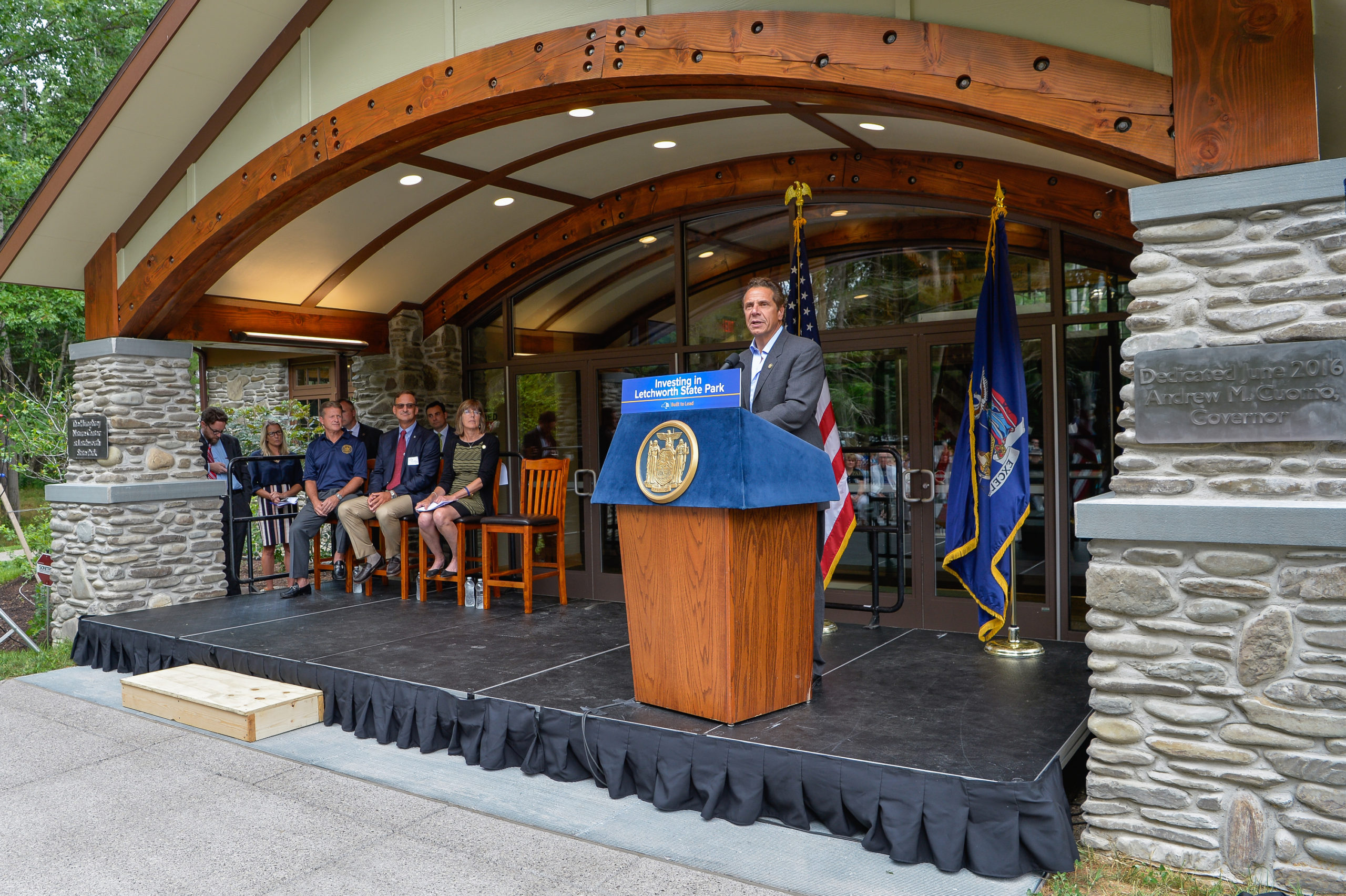 July 19, 2016- Castile, NY - Governor Andrew Cuomo dedicates The Humphrey Nature Center at Letchworth State Park